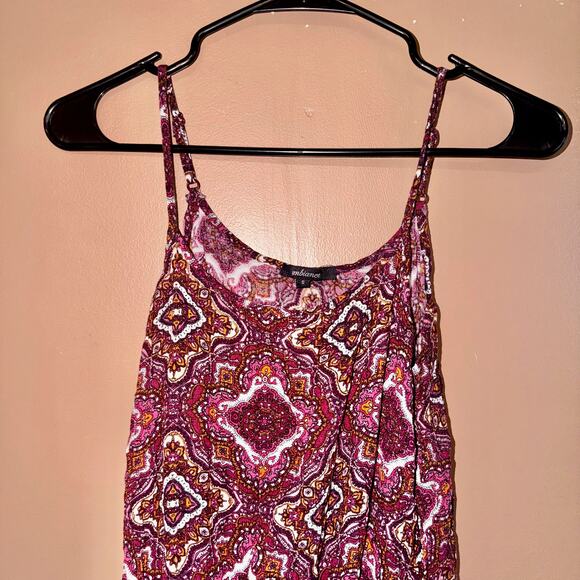 Ambiance Women's Red Graphic Sleeveless Blouse Top - Size Small - Picture 8 of 8